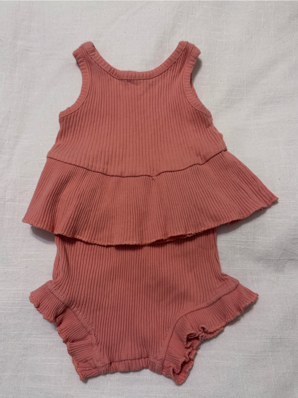 Girls Ribbed Skirted Bodysuit in Dusty Rose